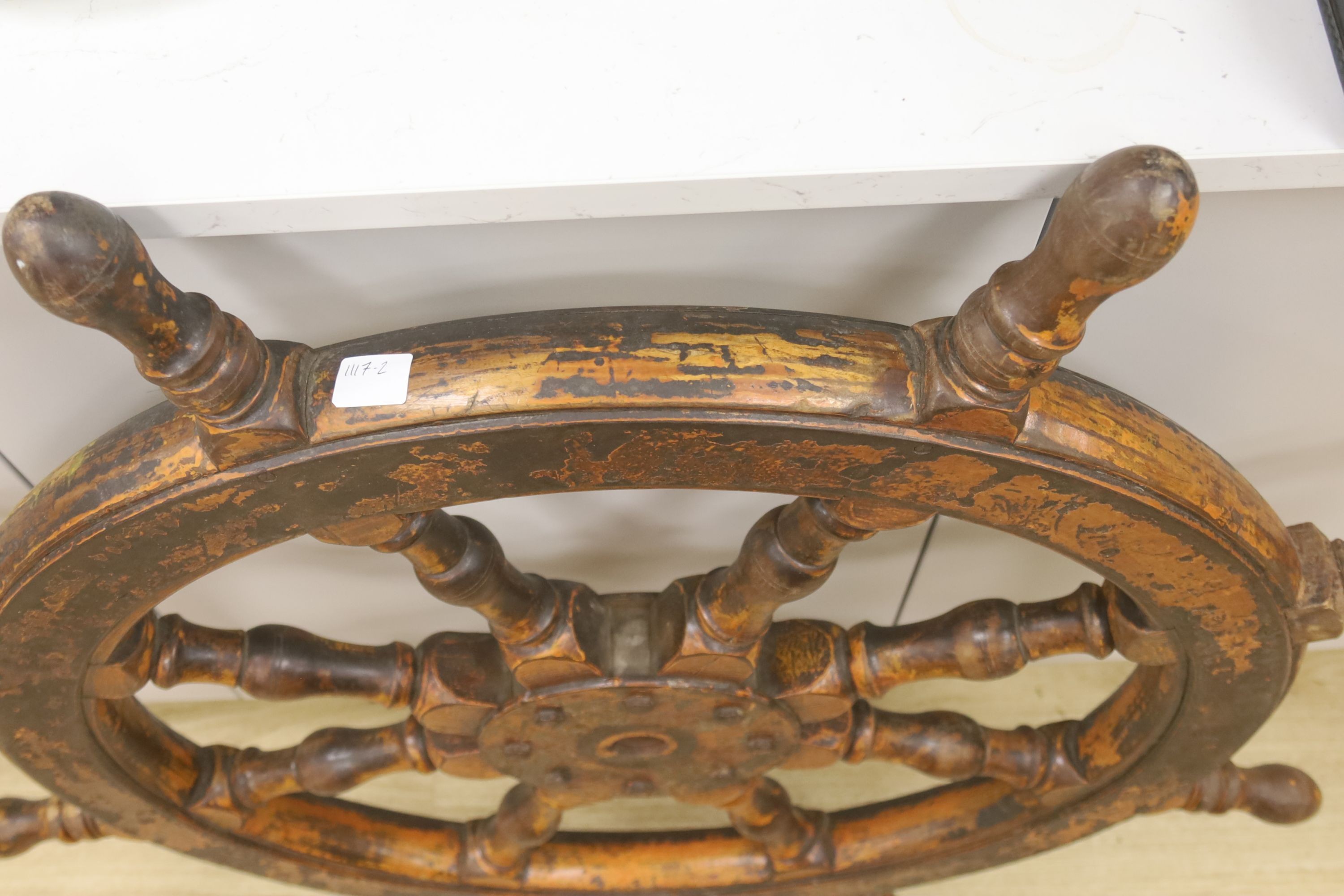 A ship's wheel, diameter 73cm